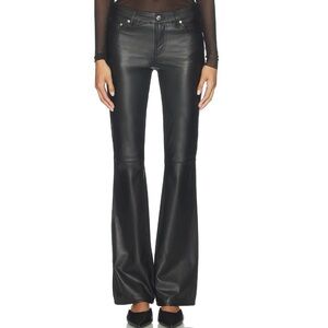 NWT EB Denim Maria Mid Rise Bootcut Leather Pants
